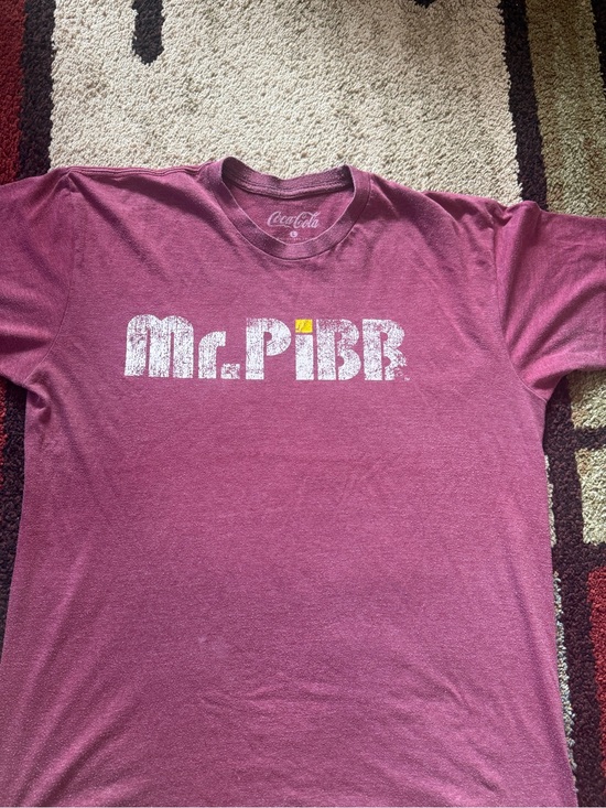 Coca Cola Mr. Pibb Distressed Logo Tee - Maroon